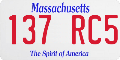 MA license plate 137RC5