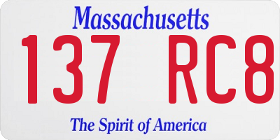 MA license plate 137RC8