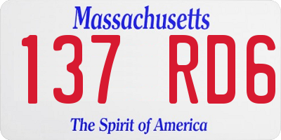 MA license plate 137RD6