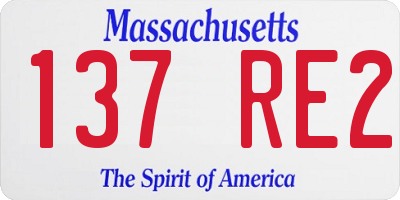MA license plate 137RE2