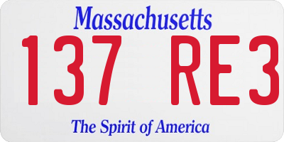 MA license plate 137RE3