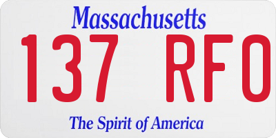 MA license plate 137RF0