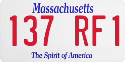 MA license plate 137RF1