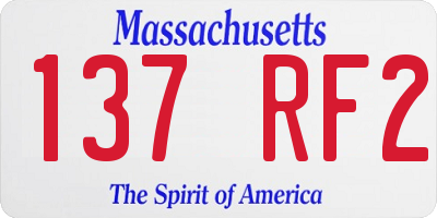MA license plate 137RF2