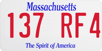 MA license plate 137RF4