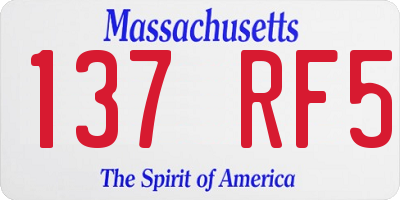 MA license plate 137RF5