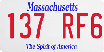 MA license plate 137RF6