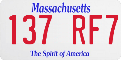 MA license plate 137RF7