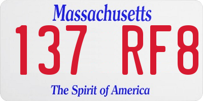 MA license plate 137RF8