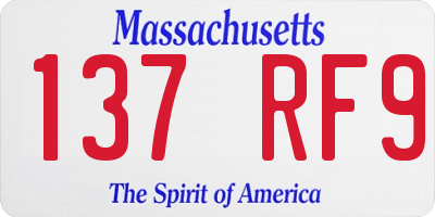 MA license plate 137RF9