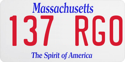 MA license plate 137RG0