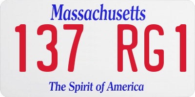MA license plate 137RG1