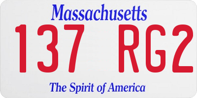 MA license plate 137RG2