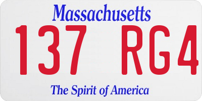MA license plate 137RG4