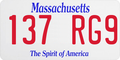 MA license plate 137RG9