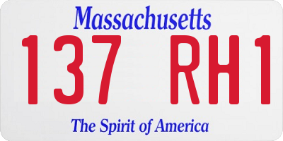 MA license plate 137RH1