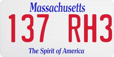 MA license plate 137RH3