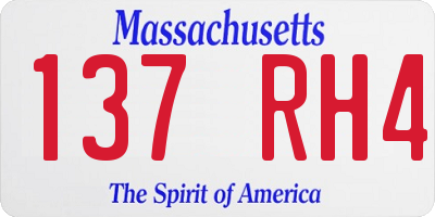 MA license plate 137RH4
