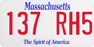 MA license plate 137RH5