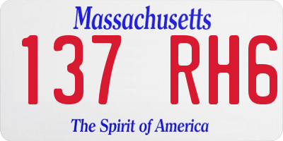 MA license plate 137RH6
