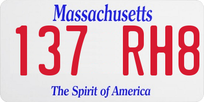 MA license plate 137RH8