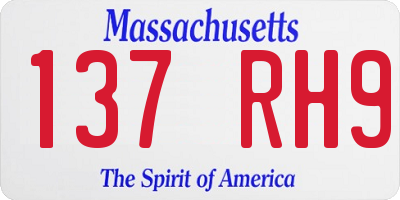 MA license plate 137RH9
