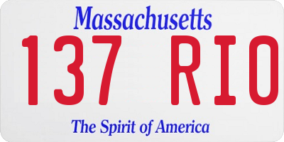 MA license plate 137RI0