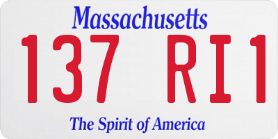 MA license plate 137RI1