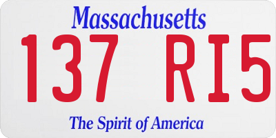 MA license plate 137RI5