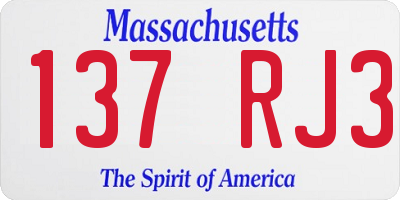 MA license plate 137RJ3