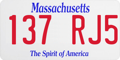 MA license plate 137RJ5