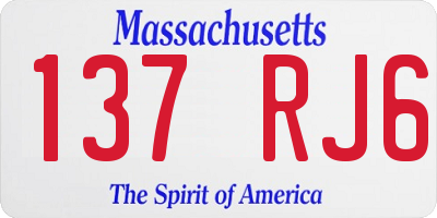 MA license plate 137RJ6