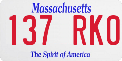 MA license plate 137RK0