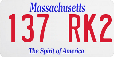 MA license plate 137RK2