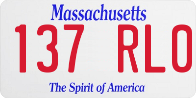 MA license plate 137RL0
