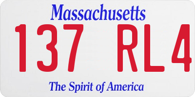 MA license plate 137RL4