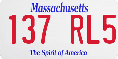 MA license plate 137RL5
