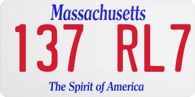 MA license plate 137RL7