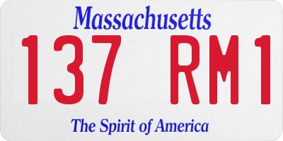 MA license plate 137RM1