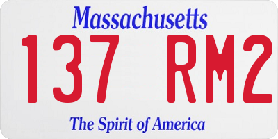 MA license plate 137RM2