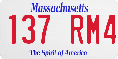 MA license plate 137RM4