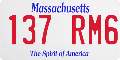 MA license plate 137RM6