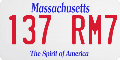 MA license plate 137RM7