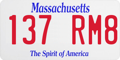 MA license plate 137RM8