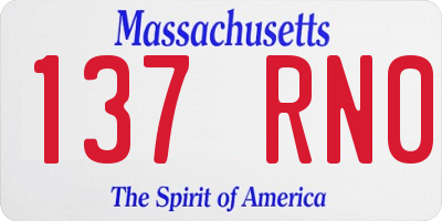 MA license plate 137RN0