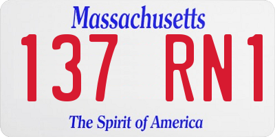 MA license plate 137RN1