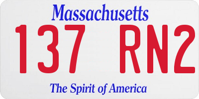 MA license plate 137RN2