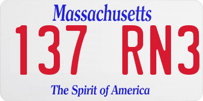 MA license plate 137RN3