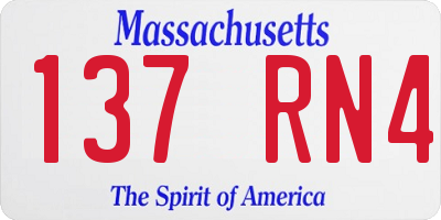 MA license plate 137RN4