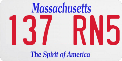 MA license plate 137RN5